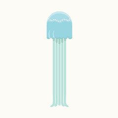 Cute cartoon jellyfish character..
