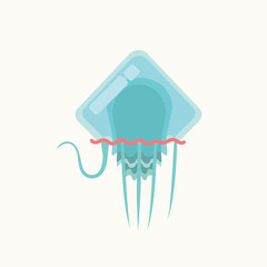 Cute cartoon jellyfish character..