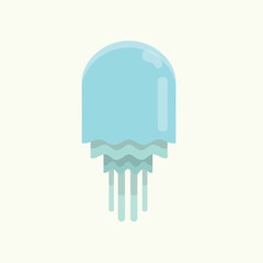 Cute cartoon jellyfish character..