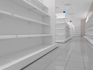 Obraz premium shop, store, shopping mall, interior visualization, 3D illustration