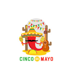 Cinco de Mayo -May 5th- typography banner vector. Mexico design for fiesta cards or party invitation and poster. Collection of Cinco de Mayo design vector illustration elements - Vector