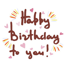 Happy Birthday. Doodle greeting card scratched calligraphy black text. Ink hand drawn invitation. T-shirt print design. Handwritten modern brush lettering white background