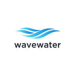 Water wave symbol and icon Logo Template. sea ocean flow blue vector illustration