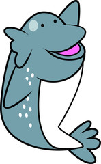 Fat fish cartoon character