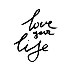 Vector hand draw lettering. Ink draw illustration for postcard, greeting card and banner. Grunge lettering logo