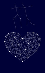 Starry sky. Zodiac. The Constellation Gemini