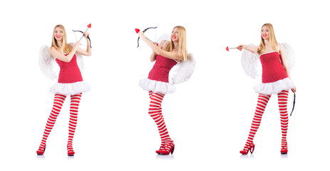 Woman with bow in valentine concept