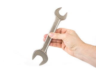 Wrench in the hand. Service concept