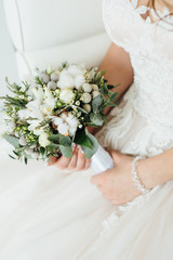 beautiful bouquet in hands of the bride