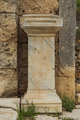 Historical site of Perge or Perga in Antalya, Turkey. Vast remains of prosperous Roman city. Column...