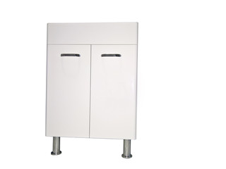 Assembled cabinet for wash basin in white