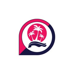 palm coconut tree logo icon