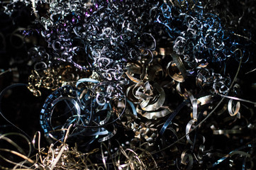  texture of metal shavings of different types of metal