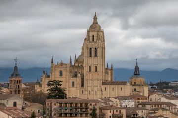 Fototapeta na wymiar Skyline of the city of Segovia, Castile-Leon, Spain