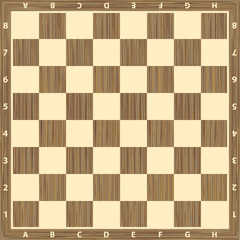 Chess board vector. Wooden chess board. Chess board background. Chess board illustration. Chessboard brown pattern.