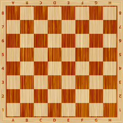 Chess board vector. Wooden chess board. Chess board background. Chess board illustration. Chessboard brown pattern.