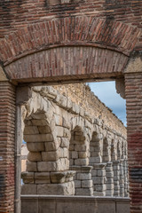The awe-inspiring and perfectly preserved Roman aqueduct of Segovia, Castile-Leon, Spain