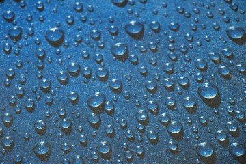 Drops on blue background.