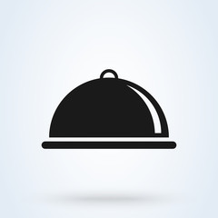Covered with a tray of food icon. Vector illustration