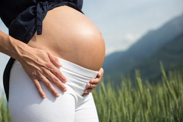 Pregnant women in summer