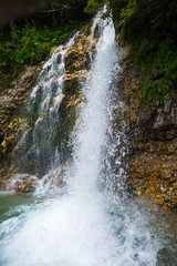 Wild Urlatoarea waterfall , Bucegi Mountains, romania