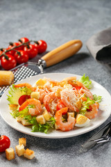 Seafood caesar salad