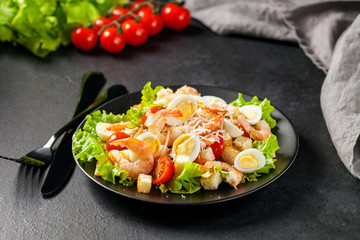 Seafood caesar salad