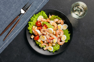Seafood caesar salad