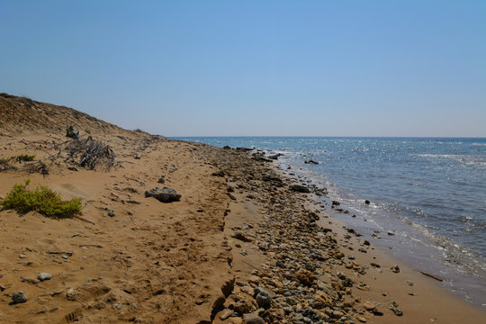 view of Issos Beach, Corfu, Greece (Ionian Islands)
