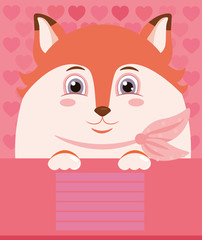 Vector illustration, cover for notebook with Fox