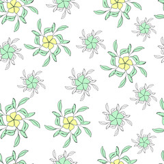 Floral background of stylized crystals and snowflakes. vector flowers