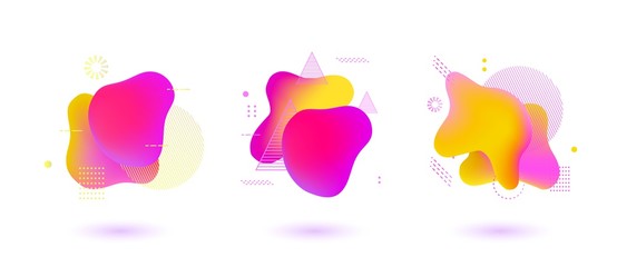 Vector vivid gradient spots set, trendy vibrant