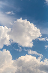 Blue Sky background with white clouds. Cloud and sky on daylight as a background
