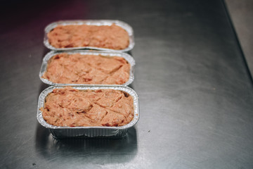 Mashed beef in the cup