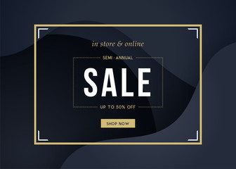 Sale sign design in contemporary style.