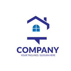 Fototapeta premium house chat bubble for Consulting, communication and property agency logo design template
