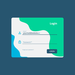 web login ui design template vector