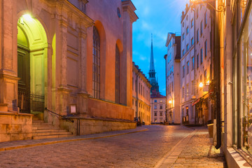 Empty street in Stockholm, Sweden