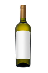 Бутылка вина изолированная на белом фоне, сохраненный обтравочный контур Wine bottle isolated on white background, clipping path saved