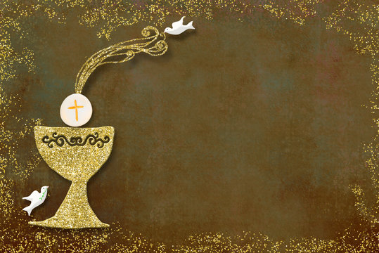 First holy communion invitation card.