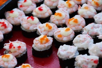 Mixed roll sushi set delicious, Japanese food