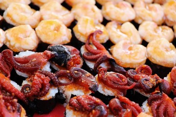 Mixed roll sushi set delicious, Japanese food