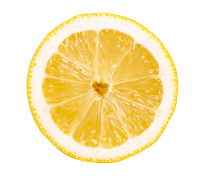 Half a lemon fruit on a white background. Isolation