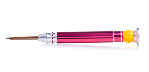 Screwdriver for repairing mobile phones on a white background. Isolation