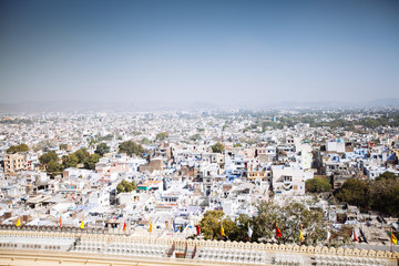 Aerial view of Udaipur city, India