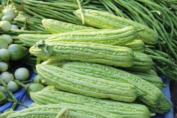 Bitter melon gourd for cooking in market