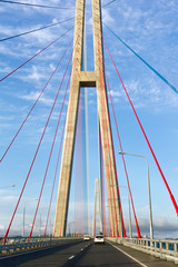 The pylons of the cable-stayed bridge