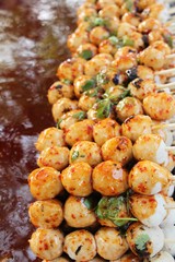 grilled meatballs is delicious at street food