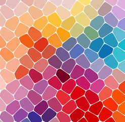 Mosaic pattern background. Bright colorful tiles with white gaps texture.