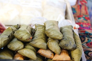 Sticky rice with coconut delicious ,Thai dessert
